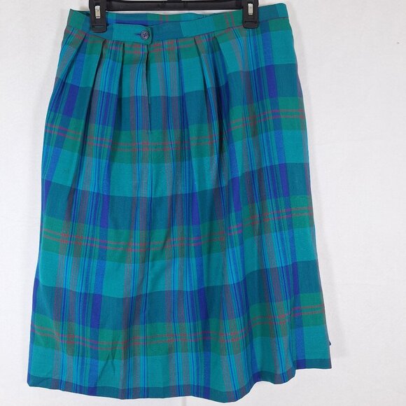 Vintage Pendleton blue green plaid skirt - Picture 1 of 4